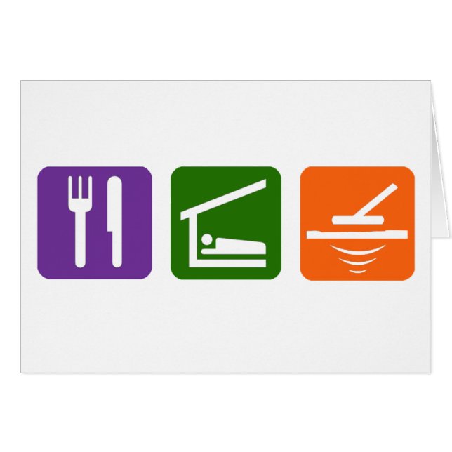 Äta sömnmetallavkännaren hälsningskort (Framsidan Horizontal)