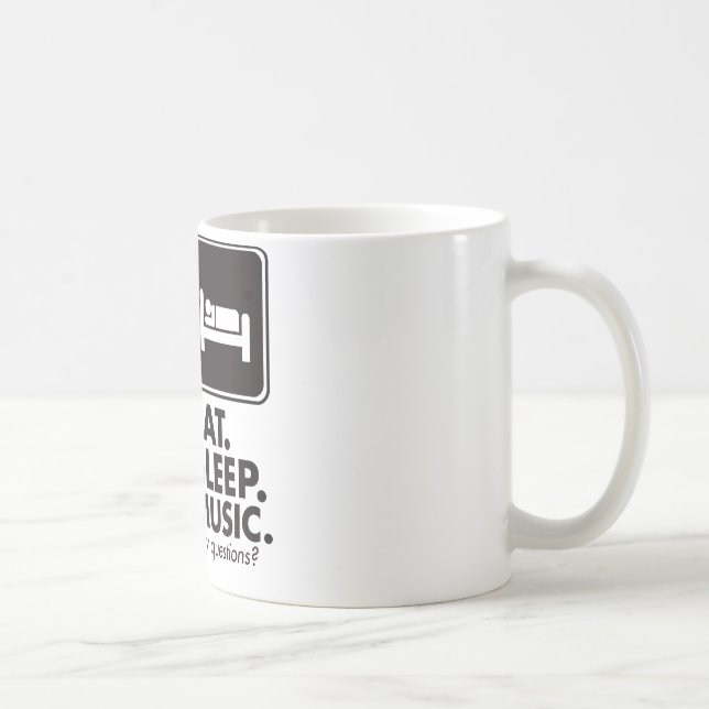 Äta sömnmusik - svart kaffemugg (Höger)
