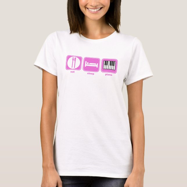 äta sömnpianorosor t-shirt (Framsida)