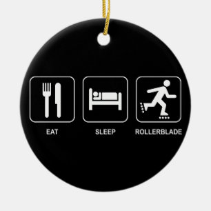 Äta sömnRollerbladeprydnaden Julgransprydnad Keramik