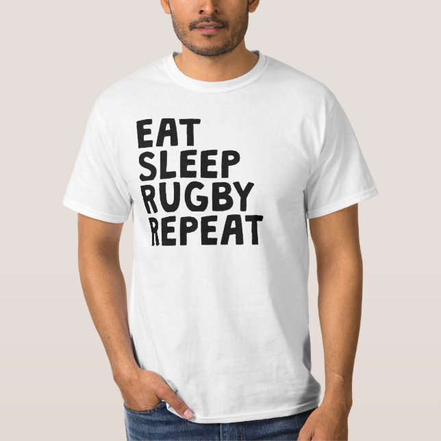 Äta sömnRugbyrepetition T Shirt (Framsida)