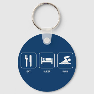 Äta sömnsimman Keychain Nyckelring