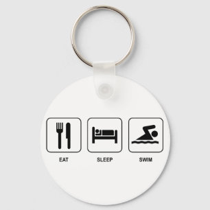 Äta sömnsimman Keychain Nyckelring