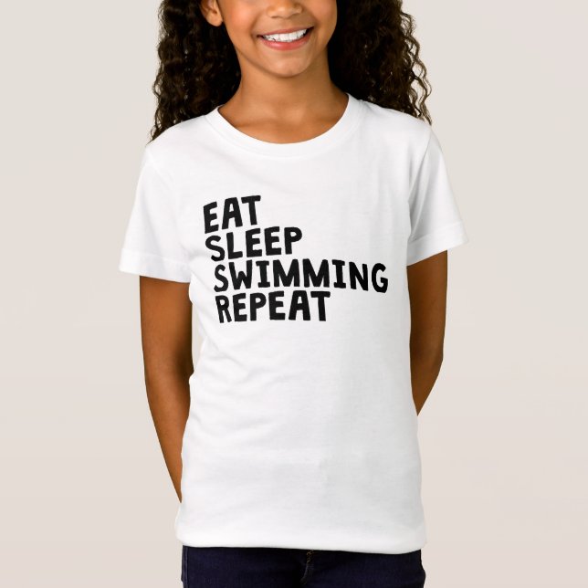 Äta sömnsimningrepetition t shirt (Framsida)