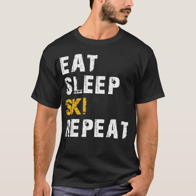 äta sömnskidor t shirt (Framsida)
