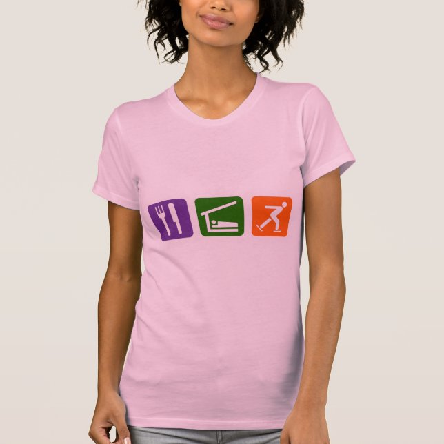 Äta sömnskridskoåkningen t shirt (Framsida)