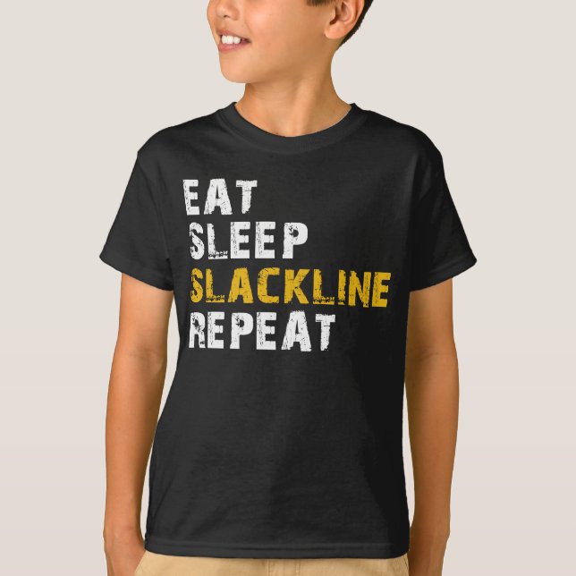 äta sömnslackline t shirt (Framsida)