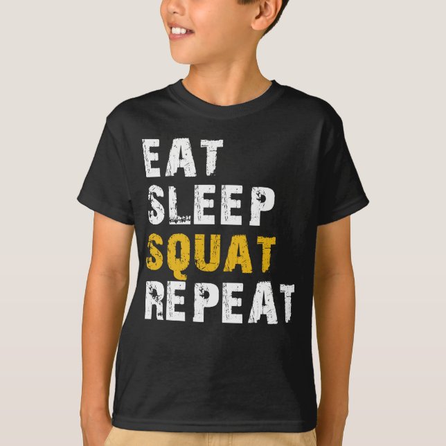 äta sömnsquash upprepade t shirt (Framsida)