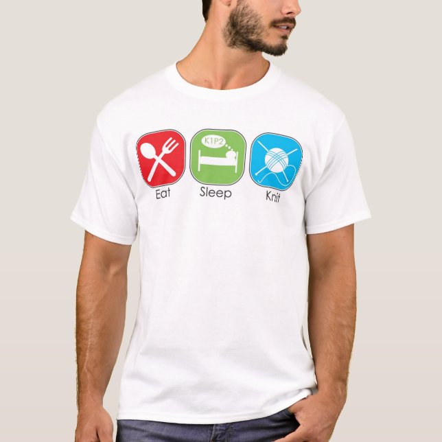 Äta sömnsticka t shirt (Framsida)