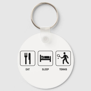 Äta sömntennis Keychain Nyckelring