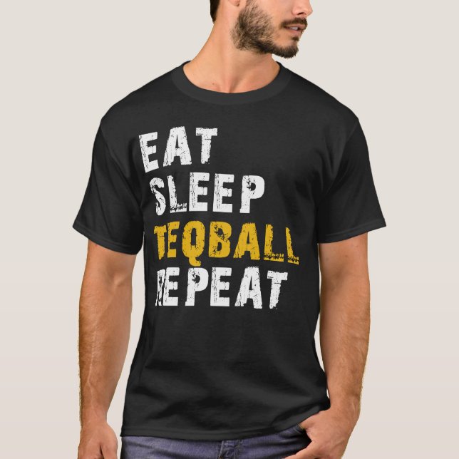 äta sömnteqball t shirt (Framsida)