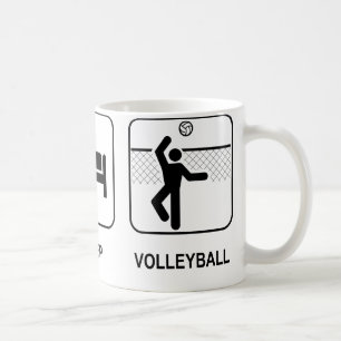 Äta sömnvolleybollmuggen kaffemugg