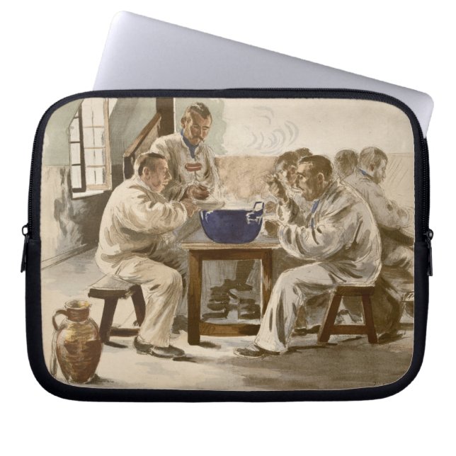 Äta soppa på barackerna, från 'L'Estampe Moder Laptop Sleeve (Framsidan)