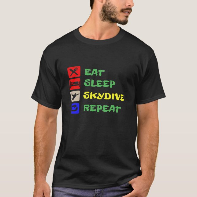 ÄTA SOV FALLSKÄRMHOPP T SHIRT (Framsida)