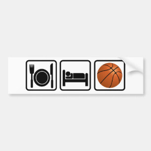 Äta, sova, basket bildekal