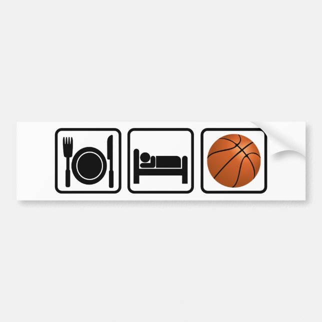Äta, sova, basket bildekal (Framsidan)