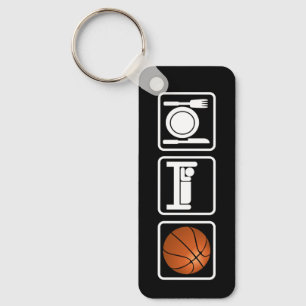 Äta, sova, basket nyckelring