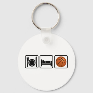 Äta, sova, basket nyckelring