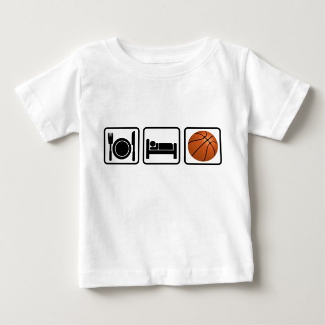 Äta, sova, basket t-shirt (Framsida)