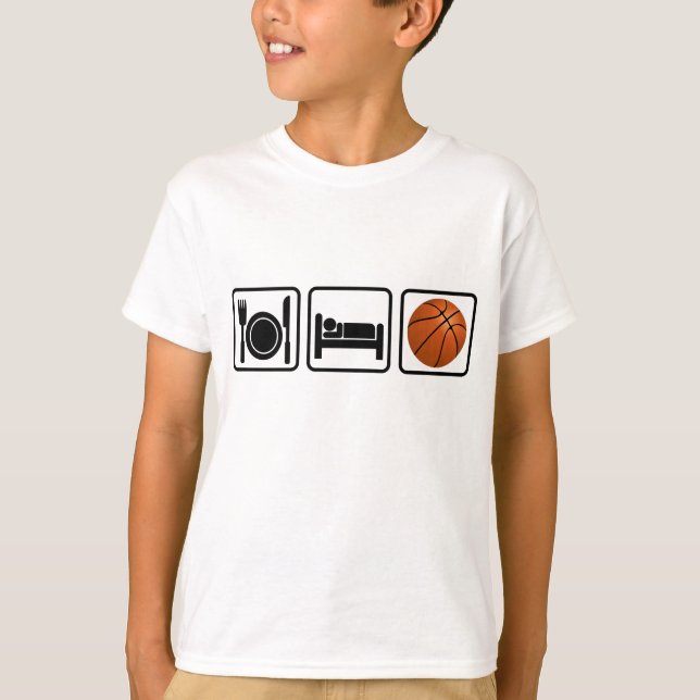 Äta, sova, basket tee shirt (Framsida)
