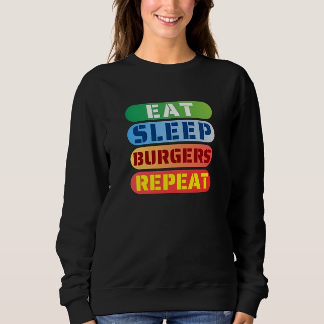 äta sova burgare upprepa t shirt (Framsida)