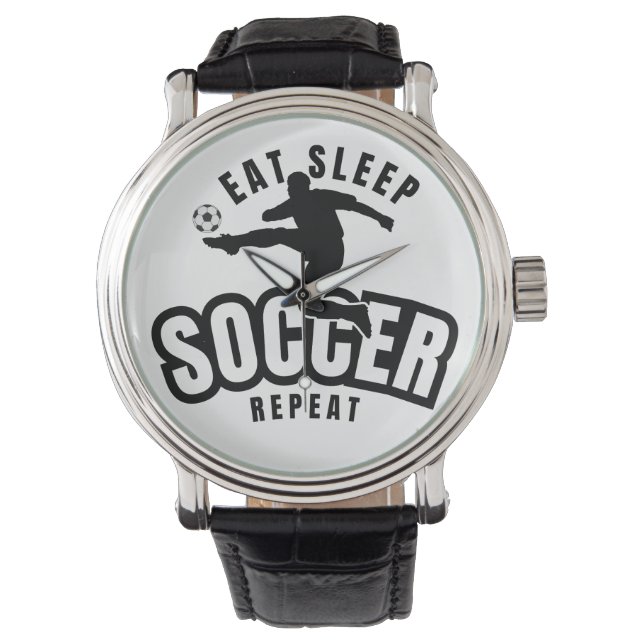 äta sova fotboll upprepa  armbandsur (Framsida)