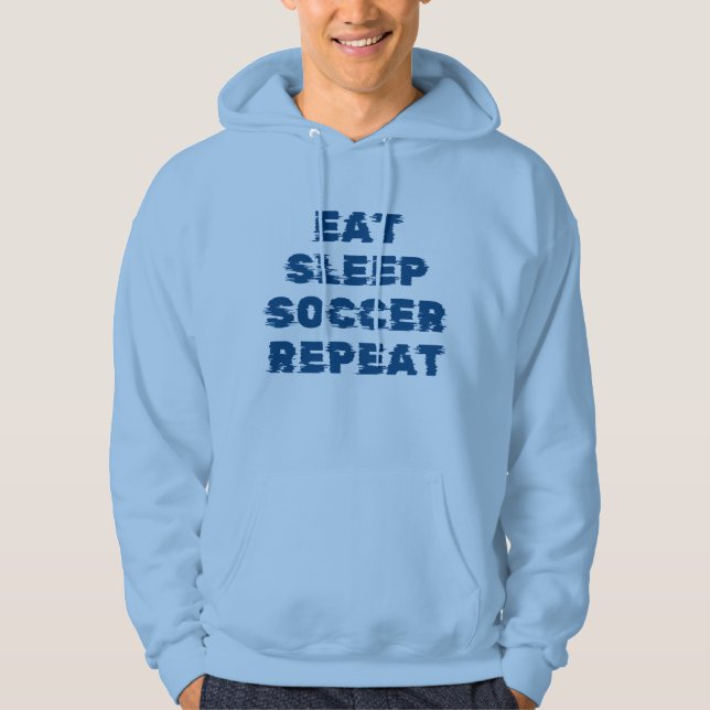 äta sova fotboll upprepa  hoodie (Framsida)