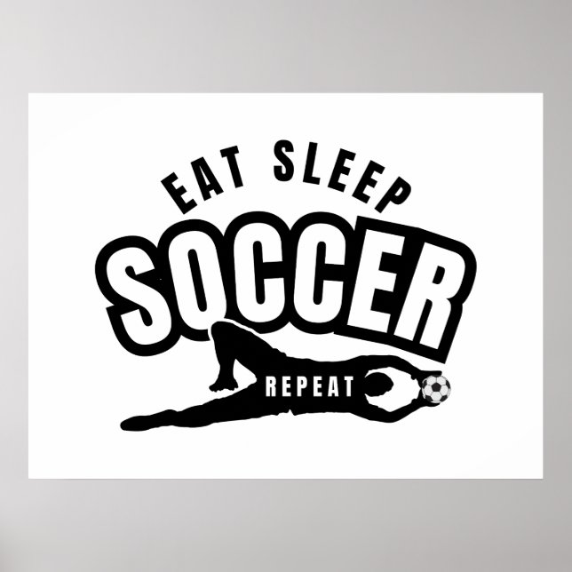 äta sova fotboll upprepa  poster (Framsidan)