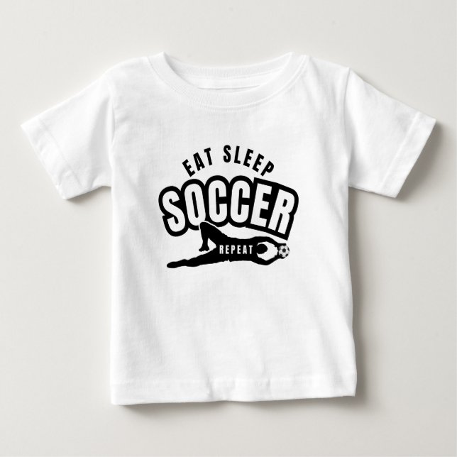 äta sova fotboll upprepa  t shirt (Framsida)