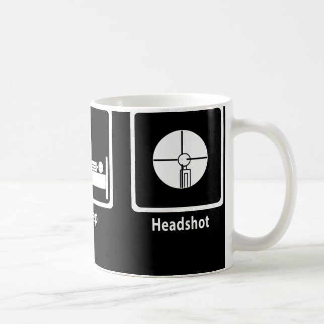 Äta, sova, headshoten - FPS-Gamer Kaffemugg (Höger)