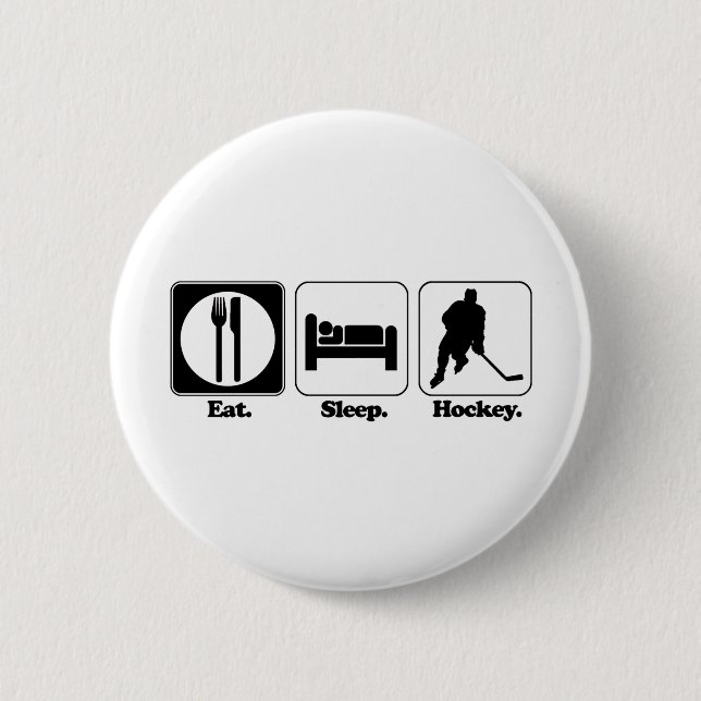 äta sova hockey knapp (Framsida)
