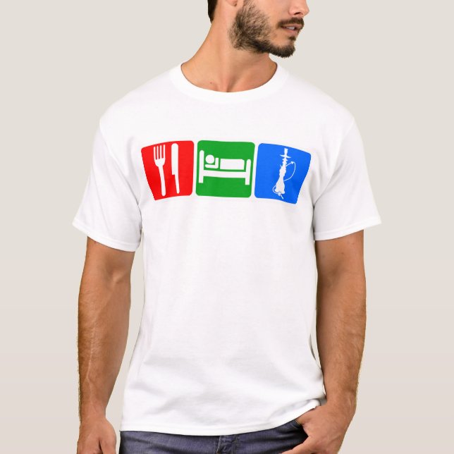 Äta, sova, hookahen t-shirt (Framsida)