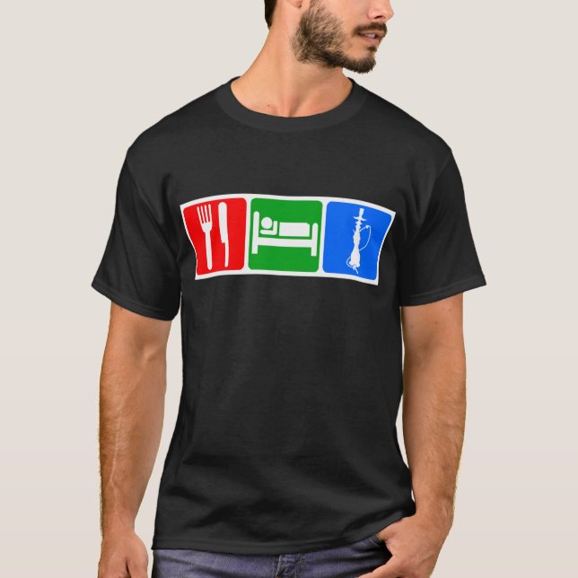 Äta, sova, hookahen t-shirt (Framsida)