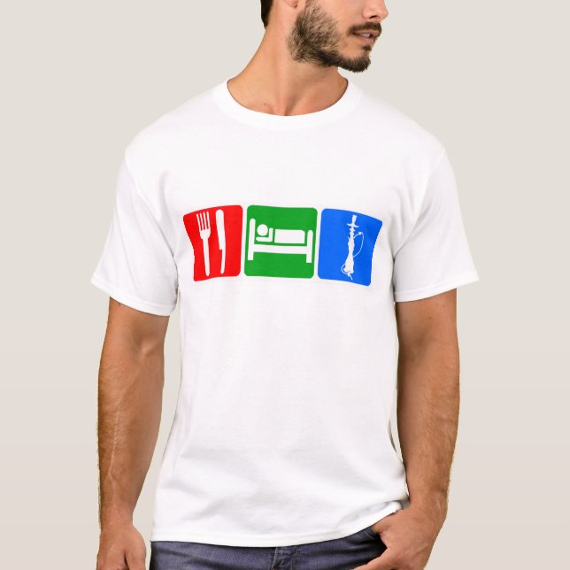 Äta, sova, hookahen t shirt (Framsida)