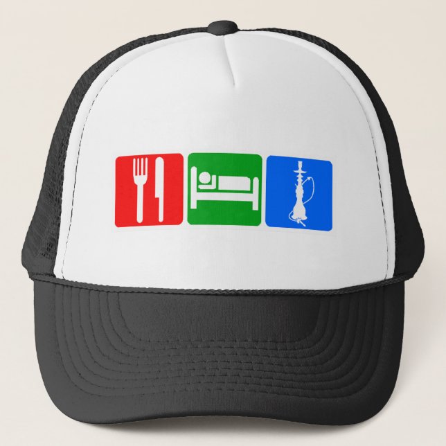 Äta, sova, hookahen truckerkeps (Framsida)