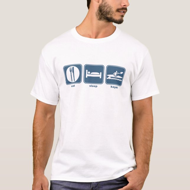 äta, sova, kajaken t-shirt (Framsida)