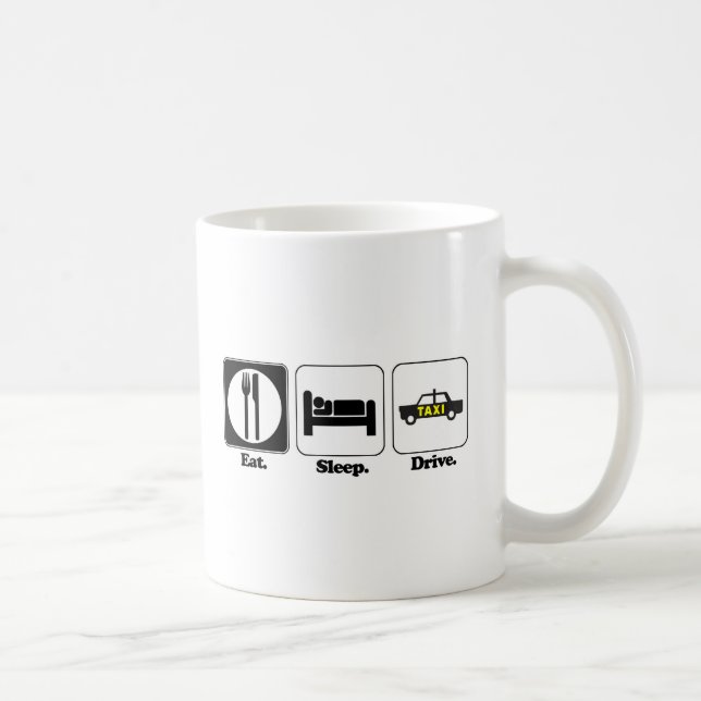 äta sova köra taxi kaffemugg (Höger)