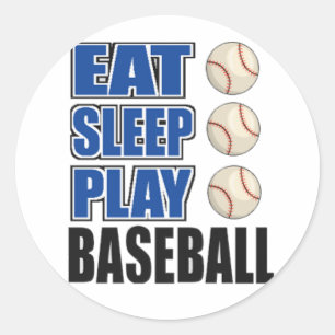 Äta, sova, leka baseball runt klistermärke