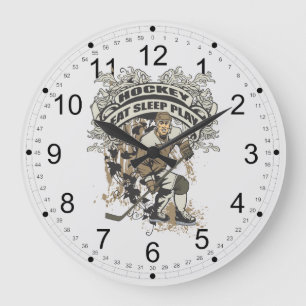 Äta, sova, leka hockey stor klocka