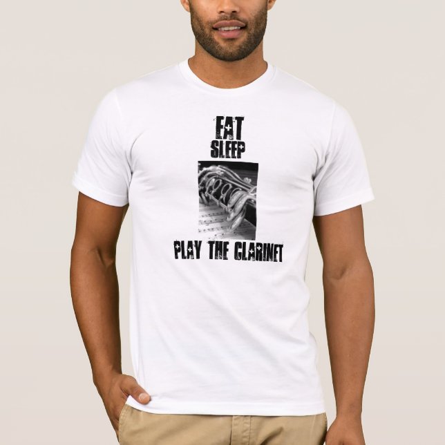 Äta, sova, leka klarinetten, tee shirt (Framsida)
