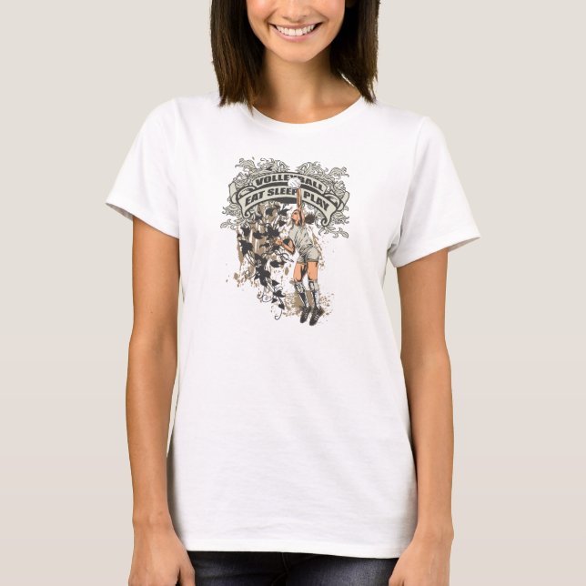 Äta, sova, leka volleyboll tee shirt (Framsida)