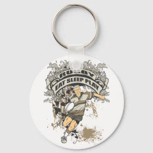 Äta, sova lekRugby Nyckelring