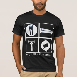 ÄTA, SOVA, LYFT, OCH REPETITION T SHIRT