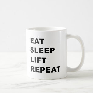 Äta, sova, lyft, upprepa kaffemugg