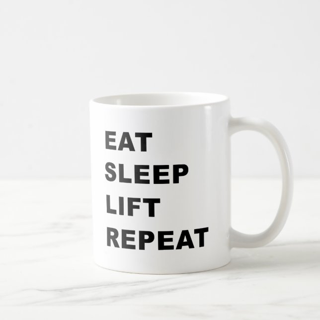 Äta, sova, lyft, upprepa kaffemugg (Höger)