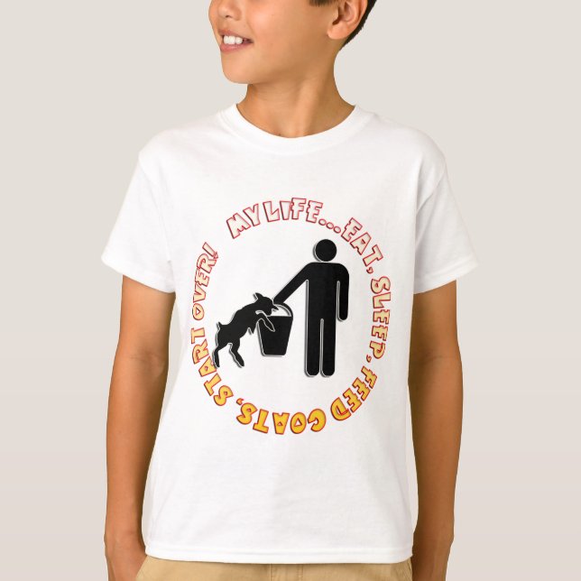 ÄTA, SOVA, MATA GETTER, STARTA ÖVER - MITT LIV T SHIRT (Framsida)