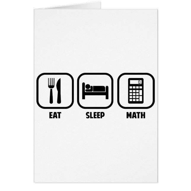 ÄTA, SOVA, MATH HÄLSNINGSKORT (Framsidan)