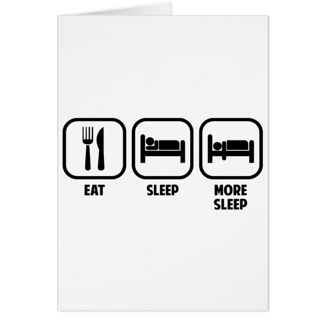 ÄTA, SOVA, MER SÖMN HÄLSNINGSKORT (Framsidan)