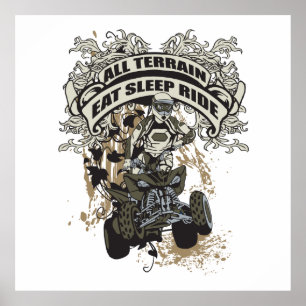 Äta, sova, rida all Terrain Poster