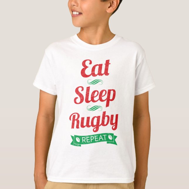 Äta, sova, Rugby, repetitionutslagsplats Tee (Framsida)